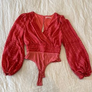 Pink Bubble sleeve bodysuit
